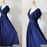 Navy Blue Maxi Dress - Slee..