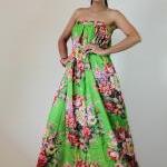 Green Maxi Dress Floral Par..