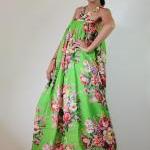 Green Maxi Dress Floral Par..