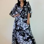 Black White Kimono Dress Wo..