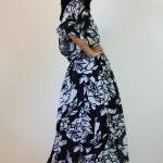 Black White Kimono Dress Wo..