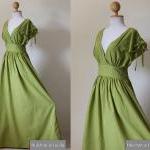 Green Maxi Dress - Sleevele..