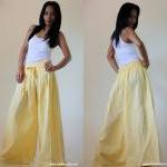 Light Yellow Wide Leg Pants..