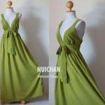 Long Olive Green Maxi Dress..