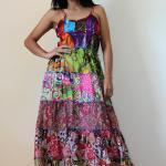 Patchwork Maxi dress Spaghe..