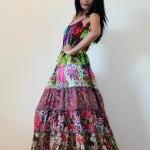 Patchwork Maxi dress Spaghe..