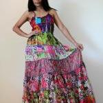 Patchwork Maxi dress Spaghe..