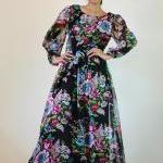 Black Chiffon Dress Long Ma..