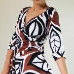 Short Brown White Dress Fun..