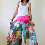 Wide Leg Pants Boho Patchwo..