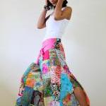 Wide Leg Pants Boho Patchwo..