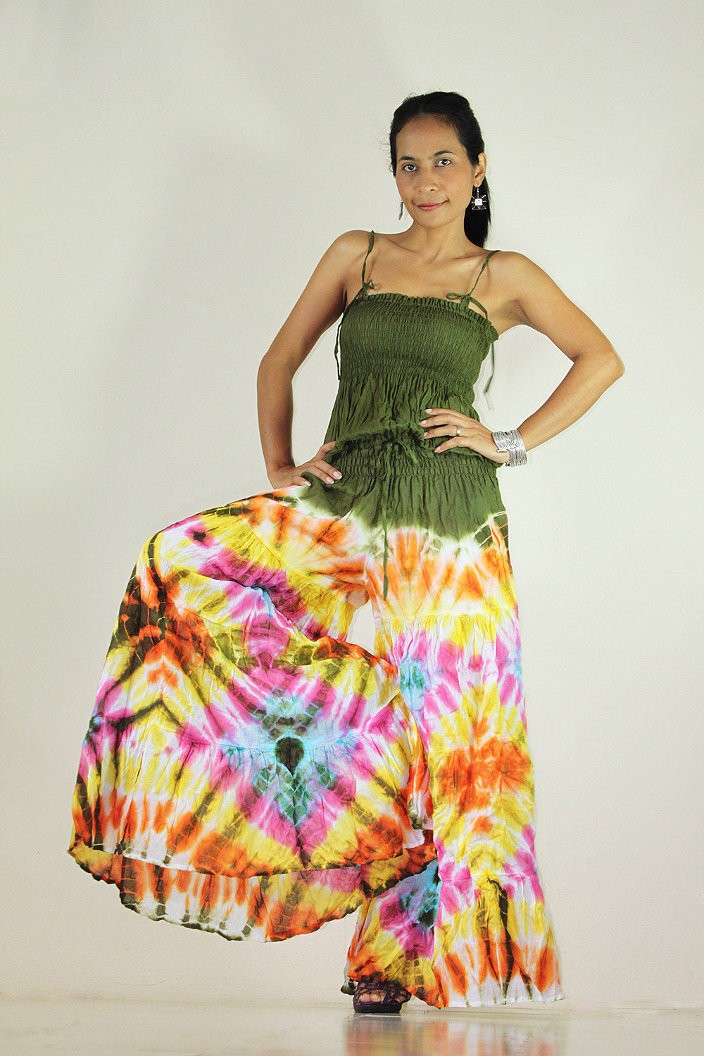 Jumpsuit Tie Dye Hippie Boho Jumper Tube maxi dress : Exotic Collection