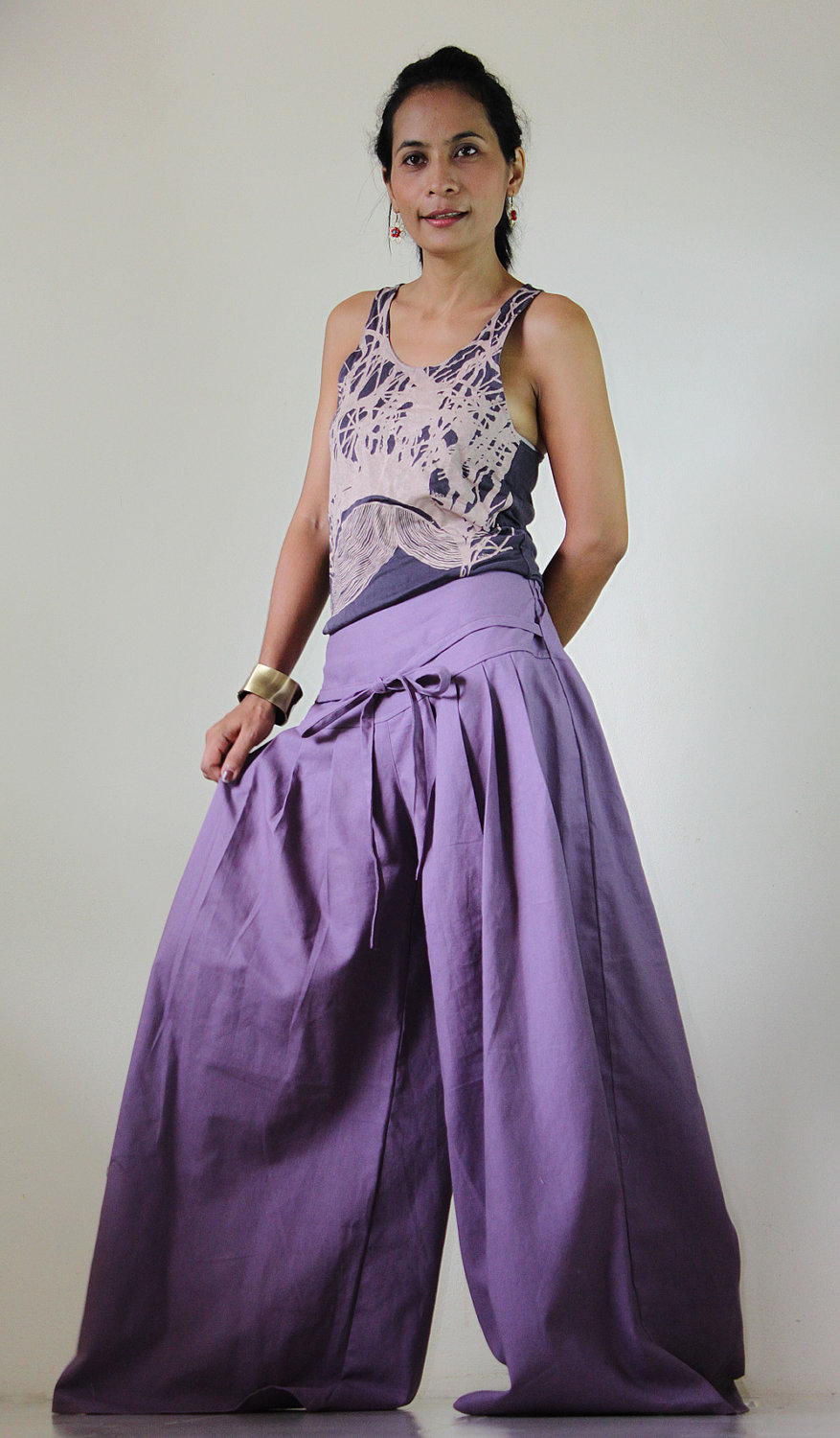 Purple Pants - Wide Leg Pants Cotton Linen Casual Wear : Soul Of The ...