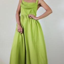 Green Maxi Dress - Beautiful Lovely Bridesmaid Cotton Long Gown Dress : Prisana - Sweet Sounds of Joy Collection